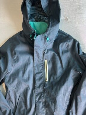 Under Armour Dark Gray Ski Jacket with Teal Accents